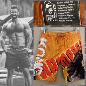King Kong Board Shorts 28-32" waist 9" inseam Gently worn Internal drawstring